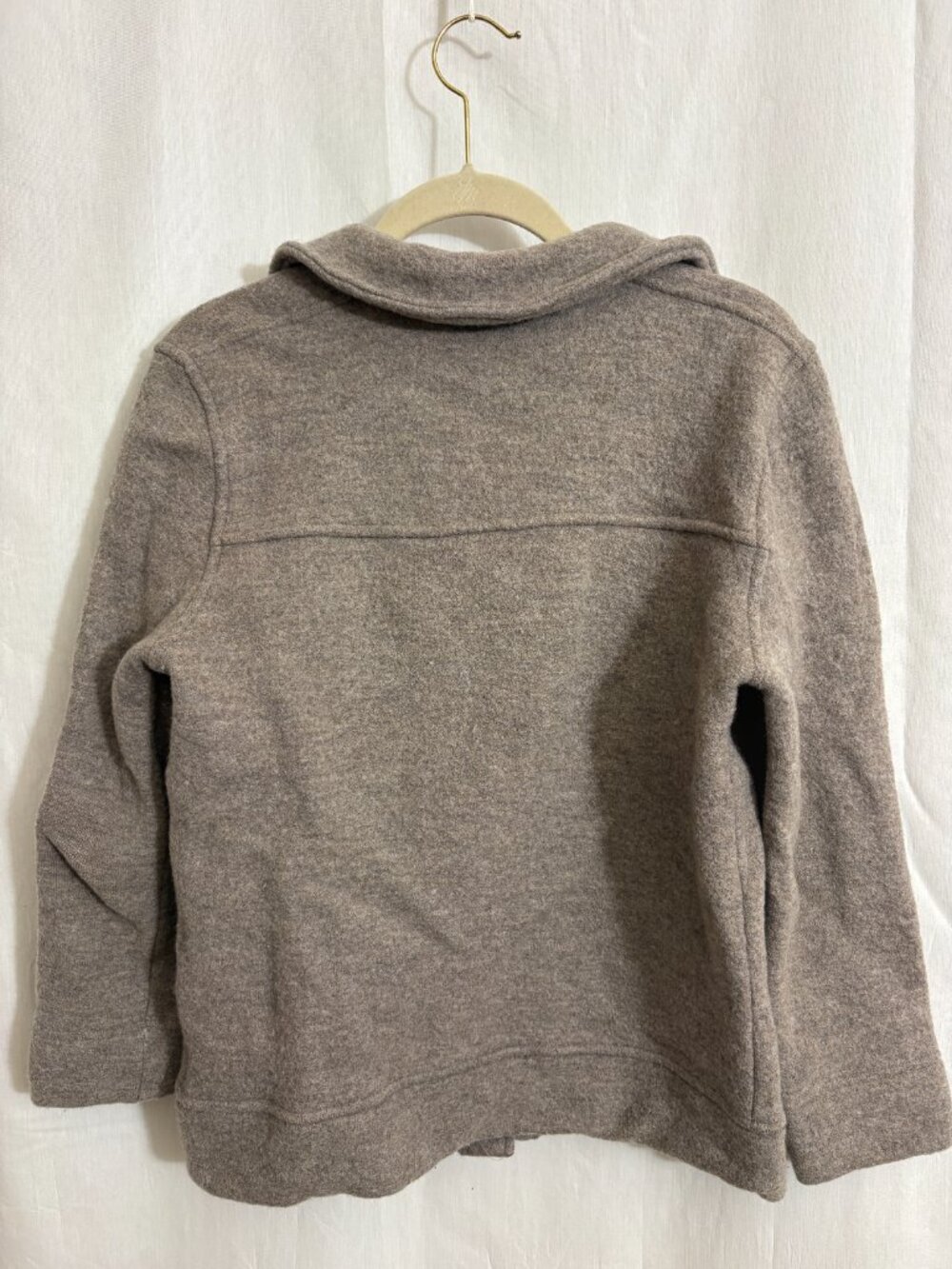 Madewell Boiled Wool Bridgman Sweater Jacket Heather Mink Merino Wool XS - Picture 3 of 6